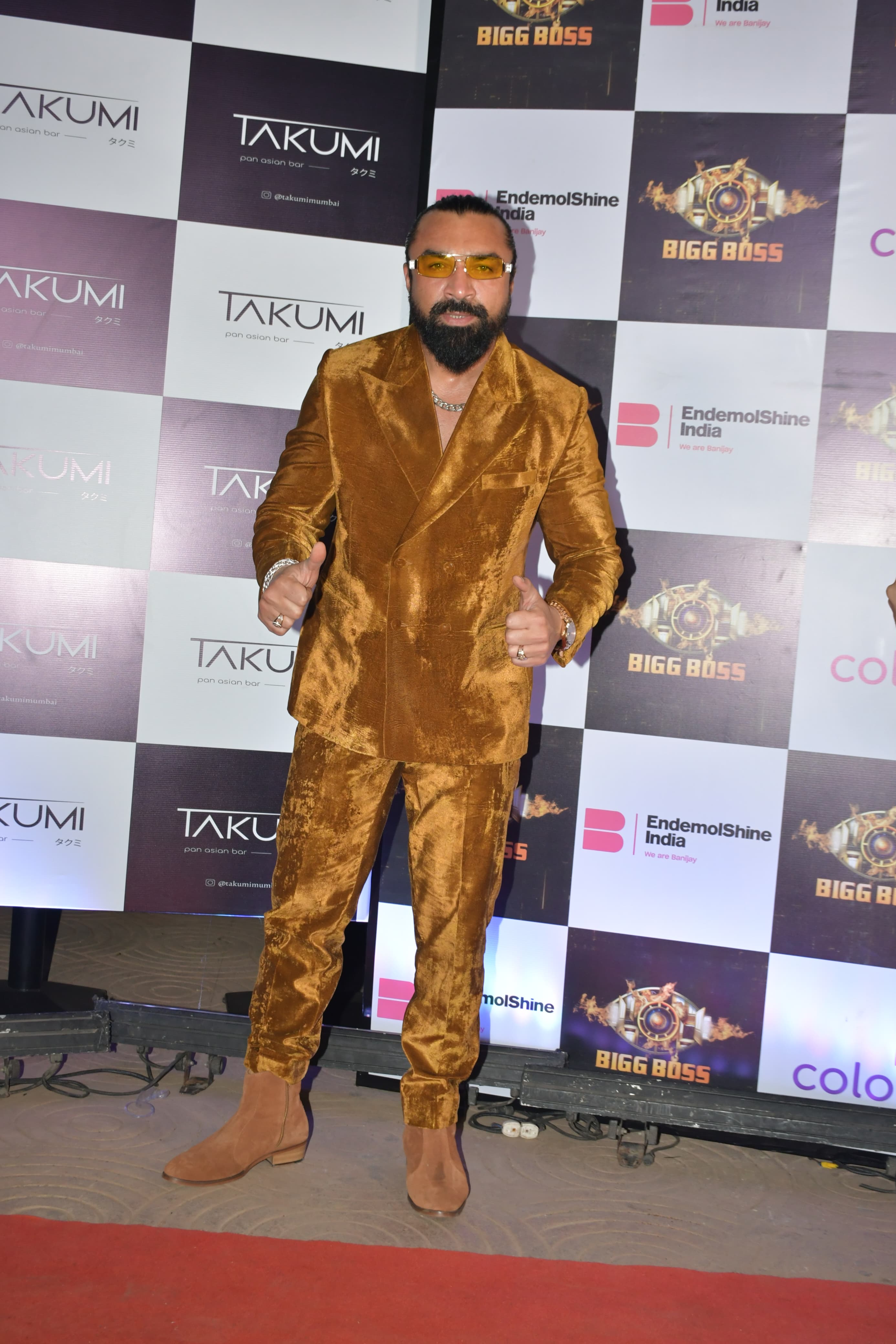 Former 'Bigg Boss 7' contestant, Ajaz Khan, was also seen arriving on the red carpet sporting an amazing suede brown suit